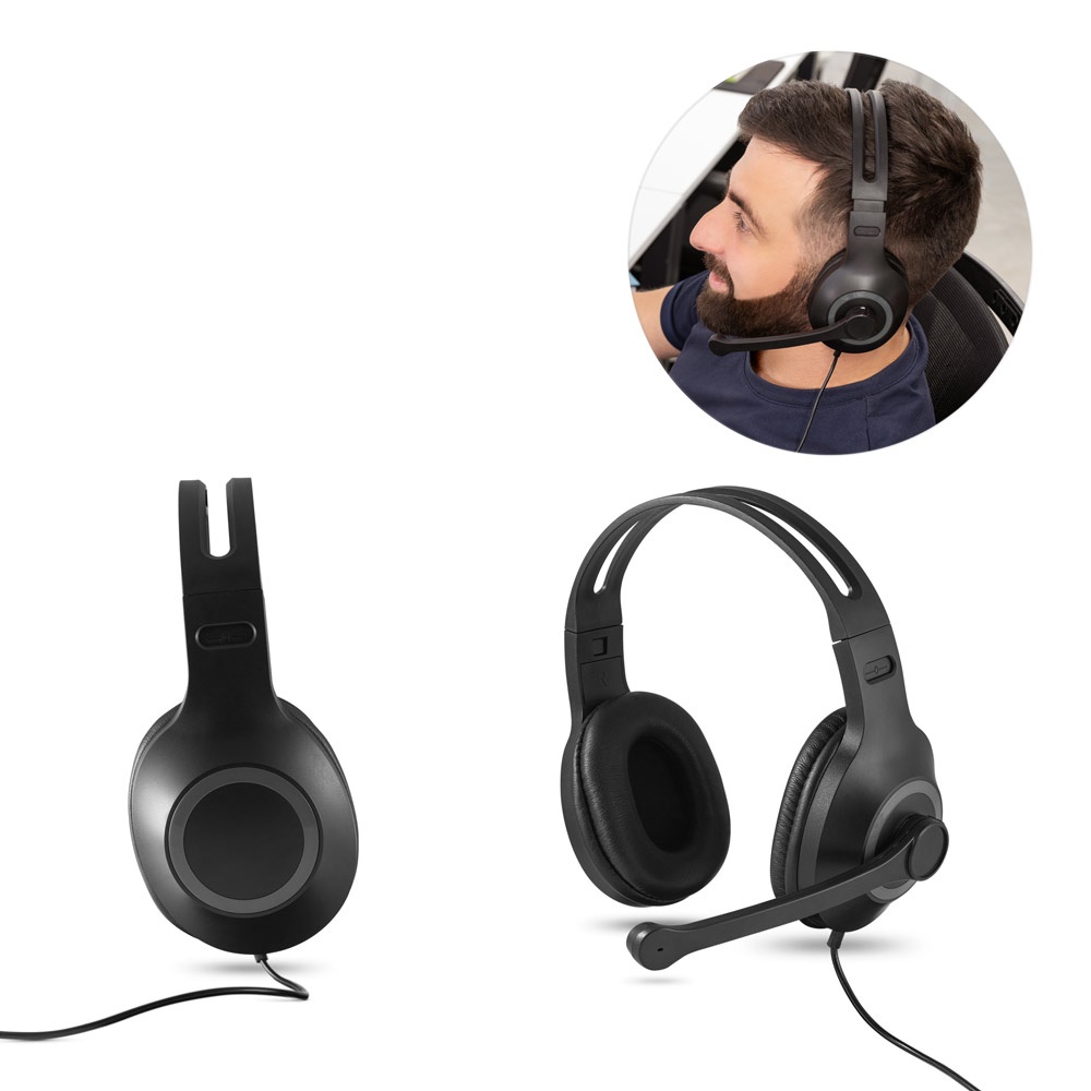 KILBY. Auriculares ajustables de ABS y PP con micrófono.