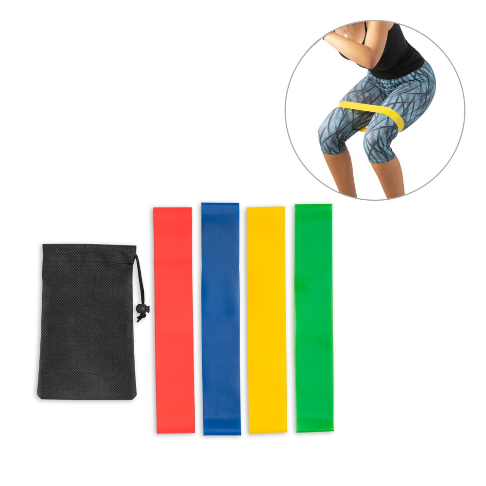 BURPEE. Juego de bandas elásticas con estuche de tela no tejida.