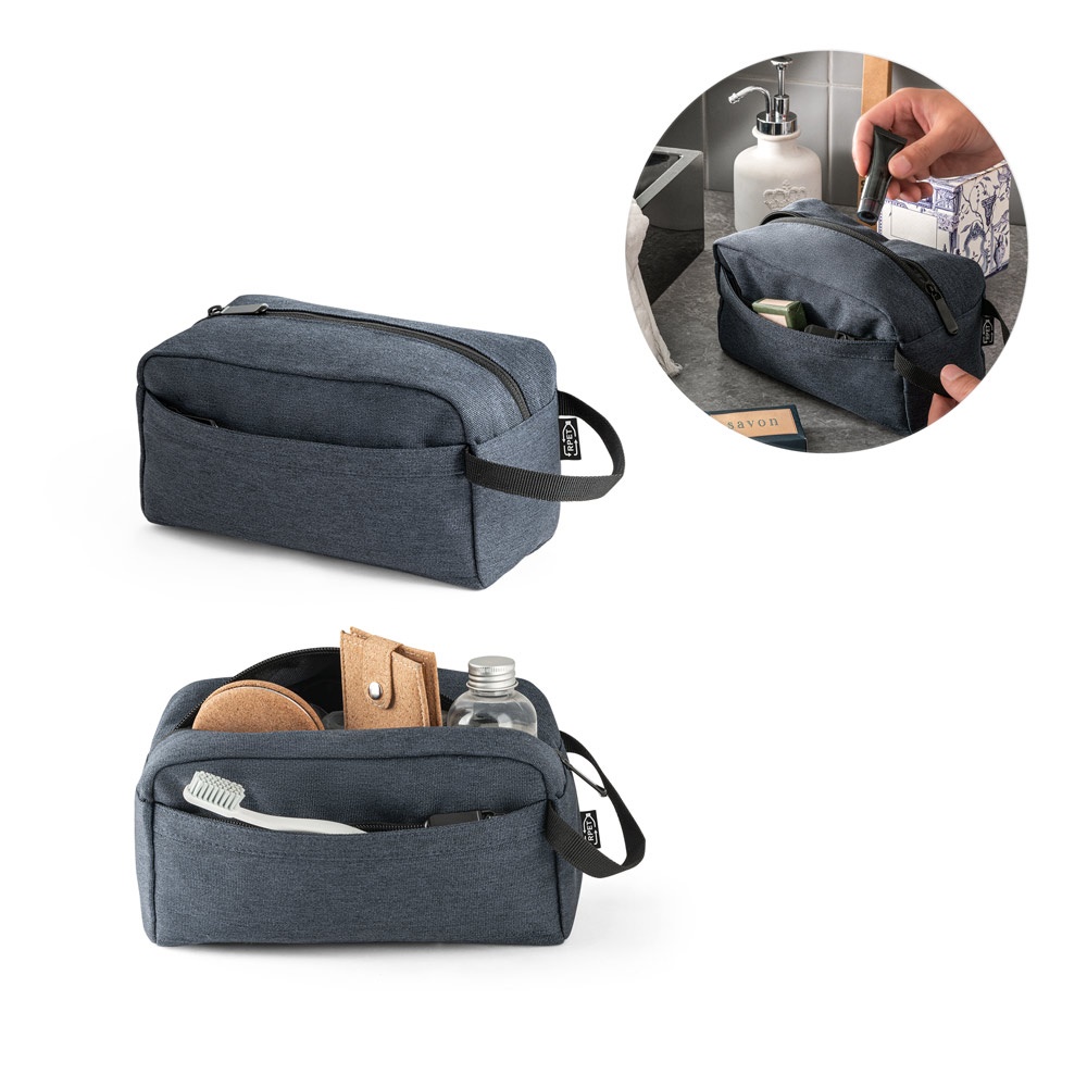 BOLSA REUTILIZABLE. Neceser de belleza de poliéster reciclado 600D.