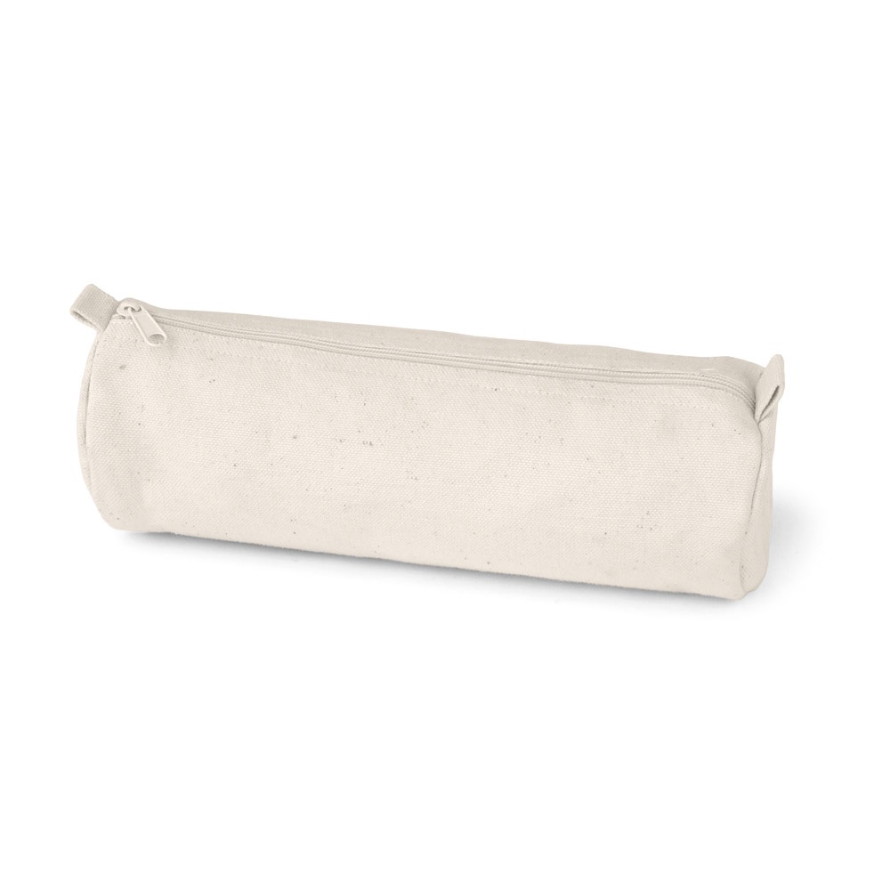 SCHOOLI. Estuche para lápices de lona 100% algodón (290 g/m²) con diseño cilíndrico y cremallera.