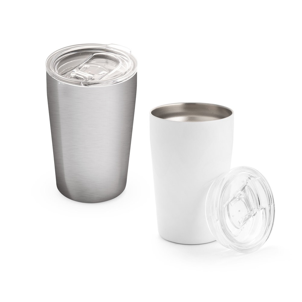 SLIDER. Vaso térmico de viaje de acero inoxidable de 380 ml.
