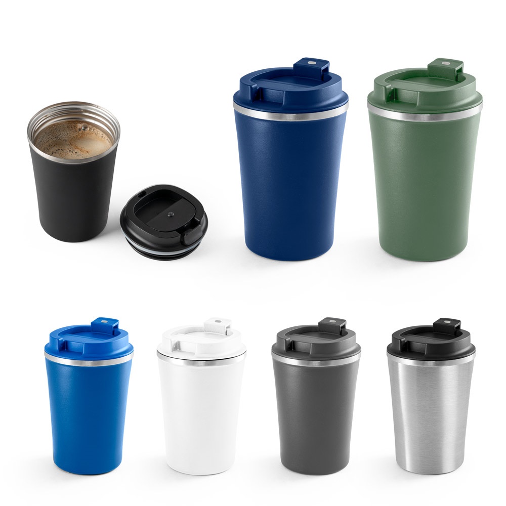 PHELPS. Vaso térmico de viaje de acero inoxidable y PP de 470 ml.