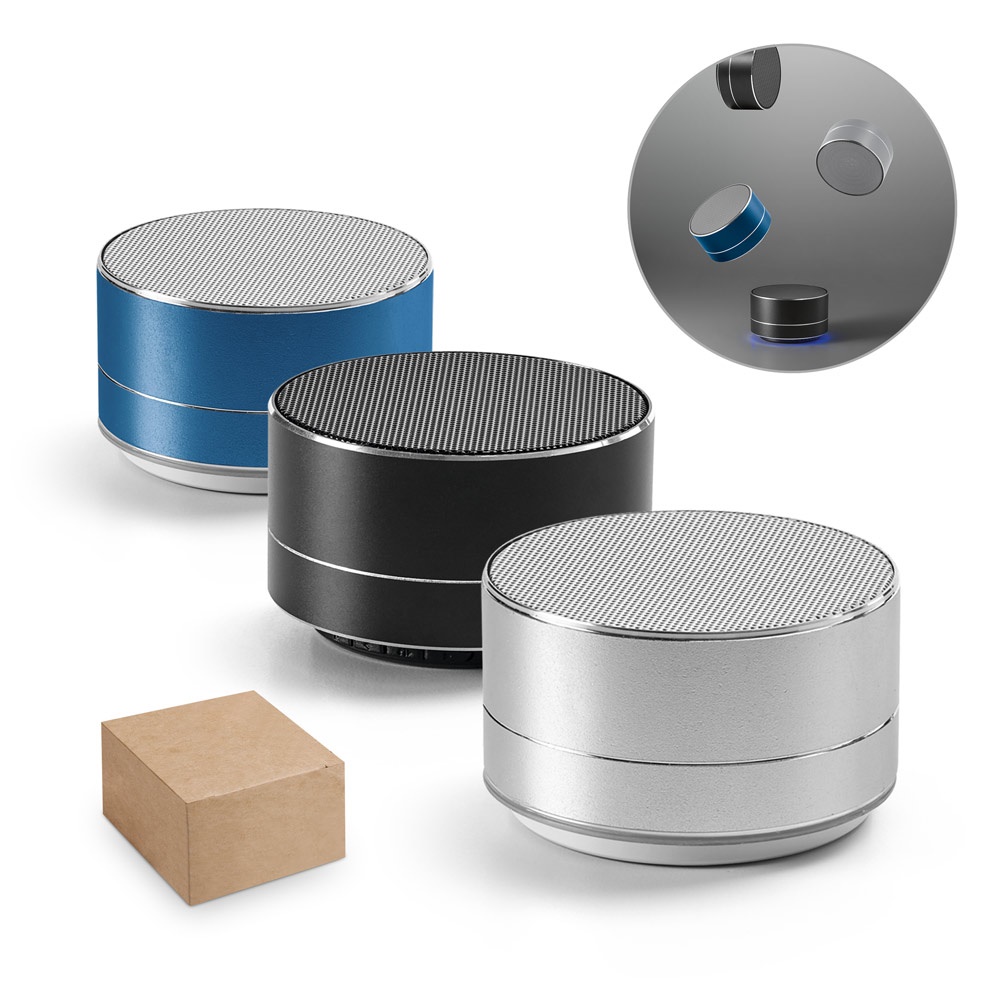 FLOREY. Dispositivo portátil de 3 W con 4 horas de autonomía, fabricado con aluminio reciclado (100 % rAL) y ABS reciclado (100 % rABS).