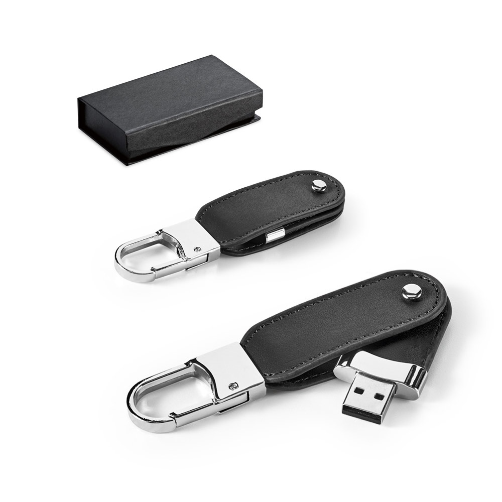 BRAGG 8GB. Memoria USB de 8 GB de PU con clip de mosquetón.