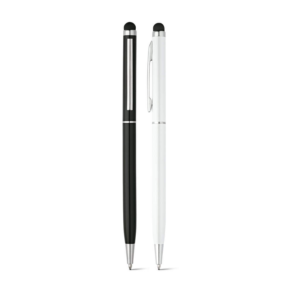 Bolígrafo ZOE BK. de aluminio con punta táctil.