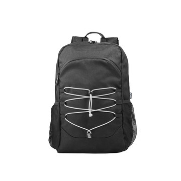MOCHILA DELFOS. Mochila para portátil fabricada en poliéster reciclado 300D y poliéster reciclado 600D con elementos reflectantes. - 103 - Negro