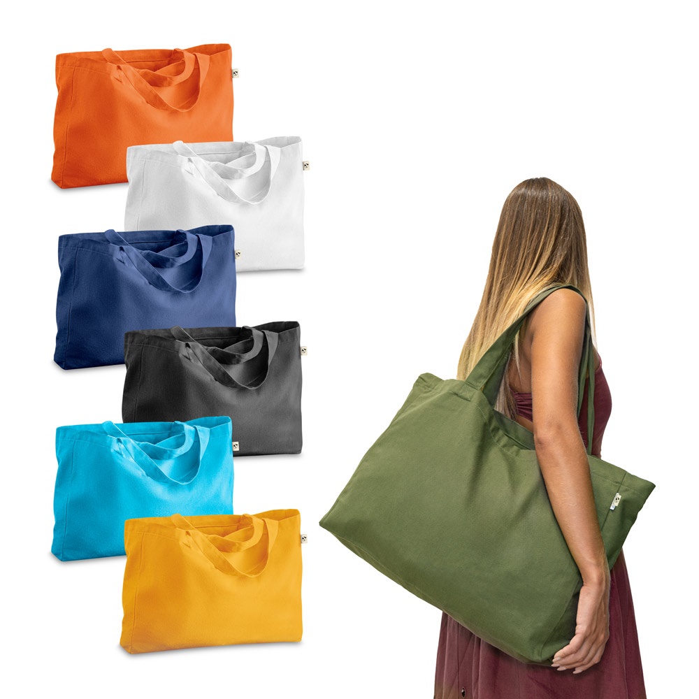 CAMDEN. Bolso fabricado con algodón (50%), algodón reciclado (30%) y poliéster (20% rPET) (280 g/m²).