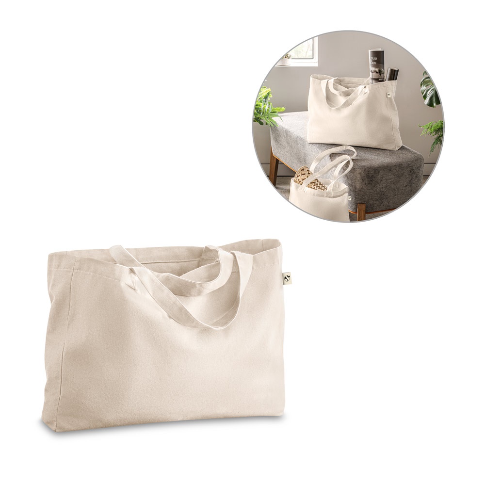 PARMA. Bolsa fabricada con algodón (50%), algodón reciclado (30%) y poliéster (20% rPET) (280 g/m²).