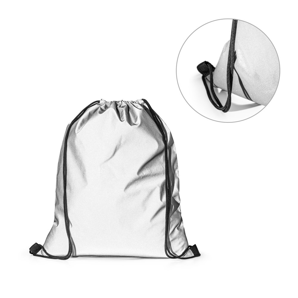 SYROS. Mochila reflectante con cordón ajustable (200 g/m²)