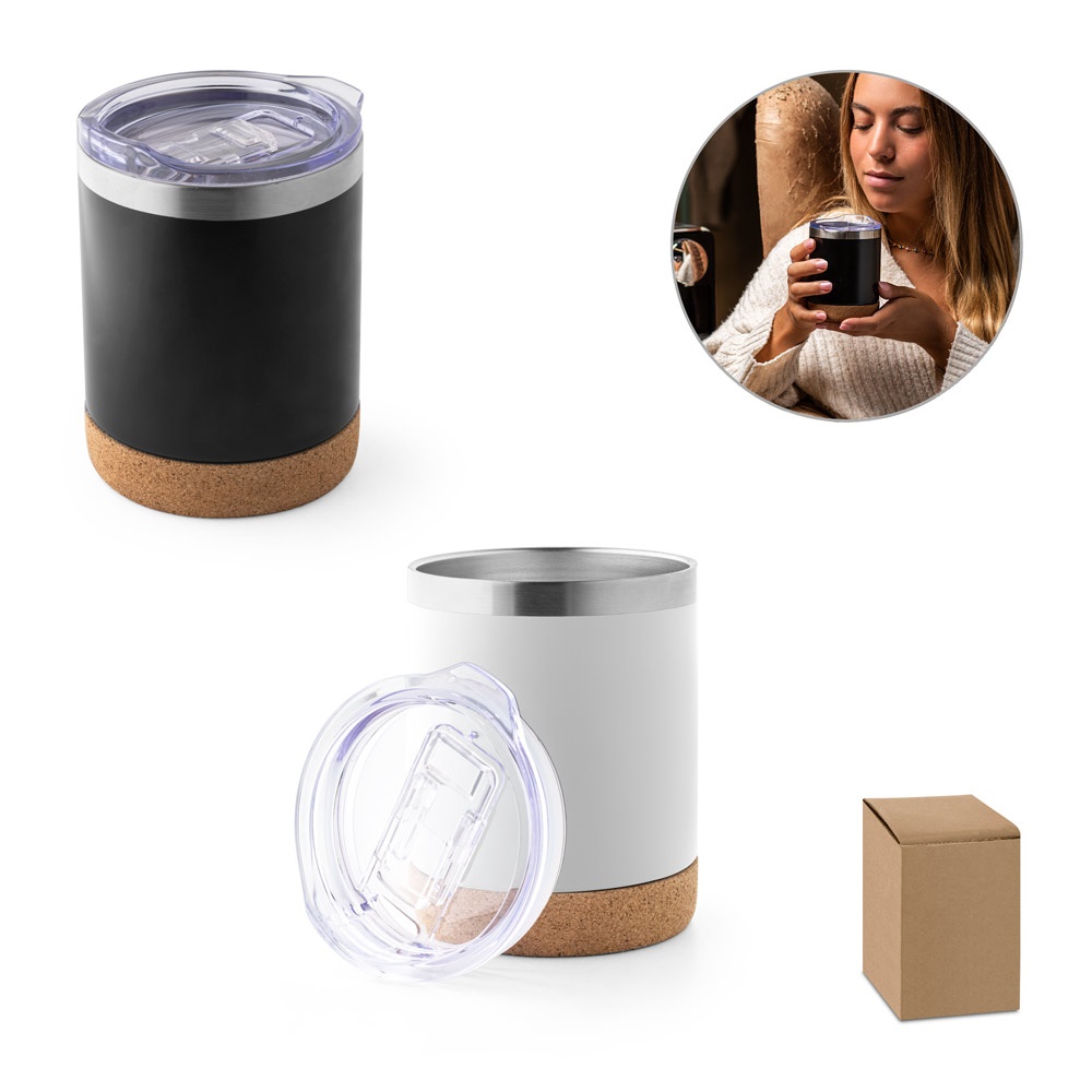 Vaso térmico SOLBERG. Vaso de viaje de acero inoxidable de 400 ml.