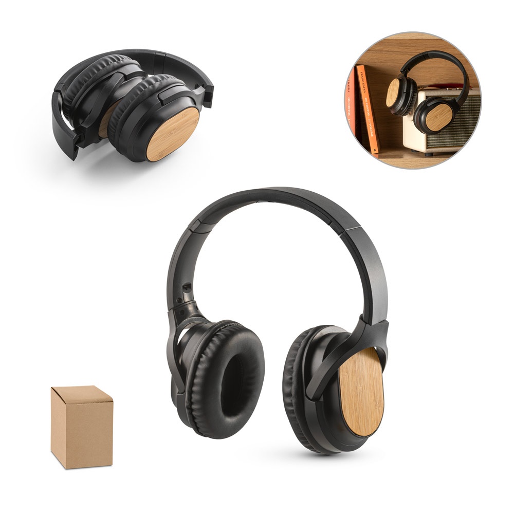 GOULD. Auriculares inalámbricos plegables con 4 horas de autonomía, fabricados en bambú y ABS.