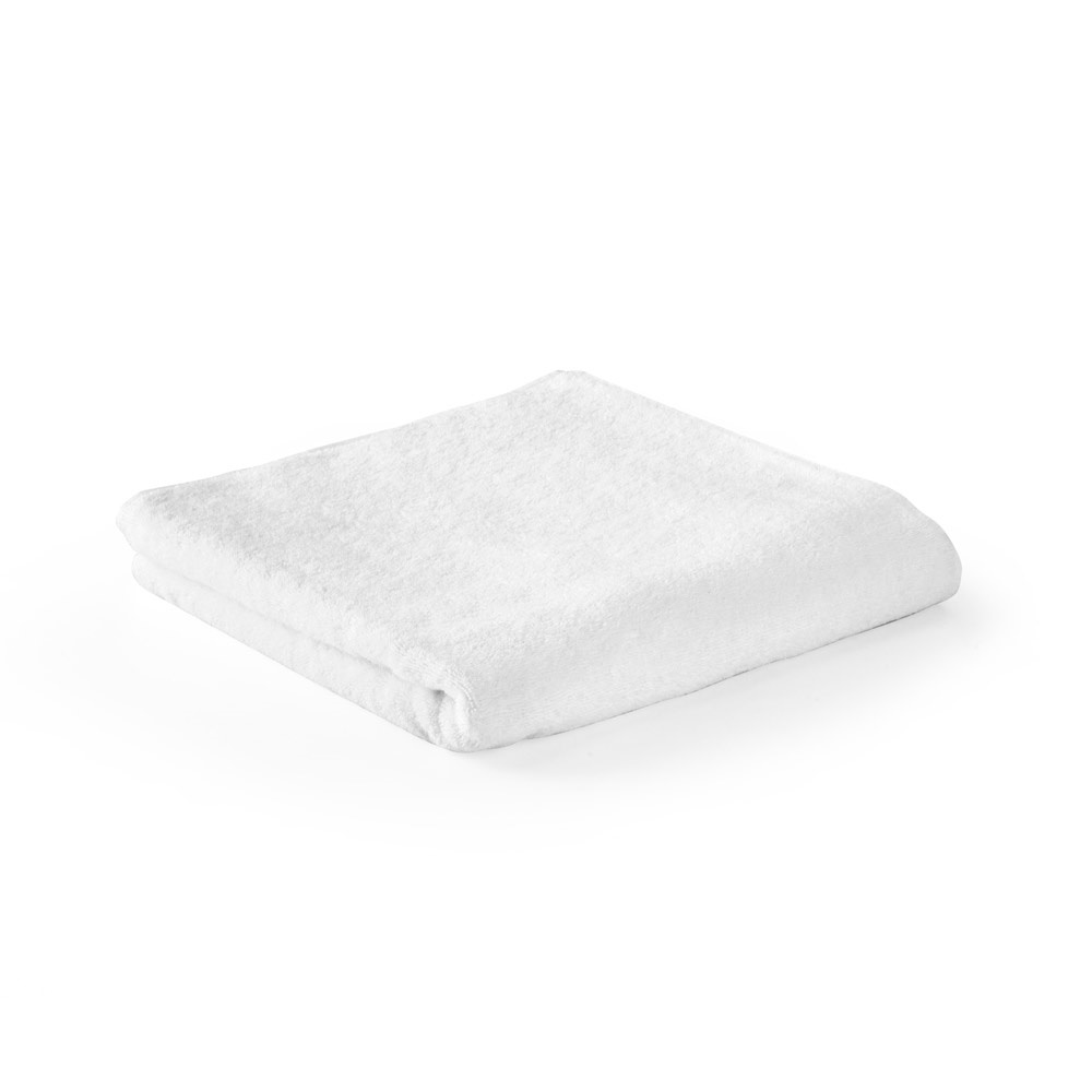 Toalla de mano BARDEM S. (350 g/m²) de algodón (82%) y algodón reciclado (18%).
