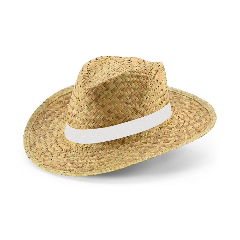 VAQUERO DE CANAL. Sombrero de paja natural con cinta de sublimación.