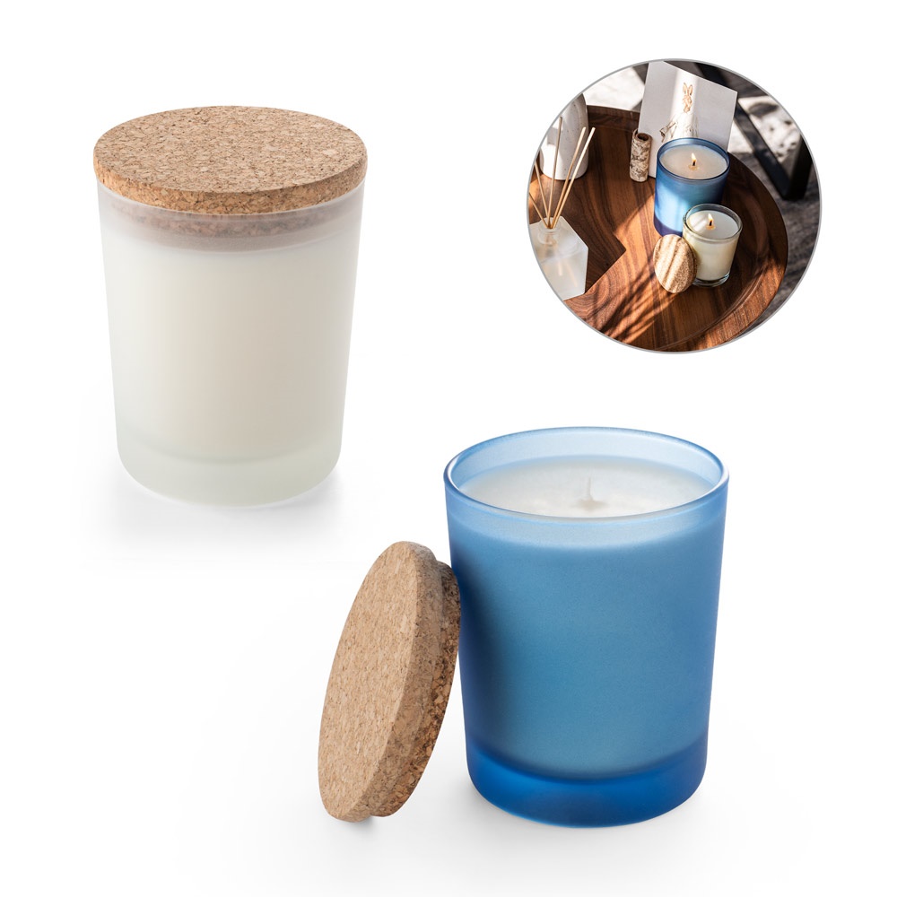 DUVAL. Vela perfumada en frasco de vidrio con tapa de corcho, 180 g.