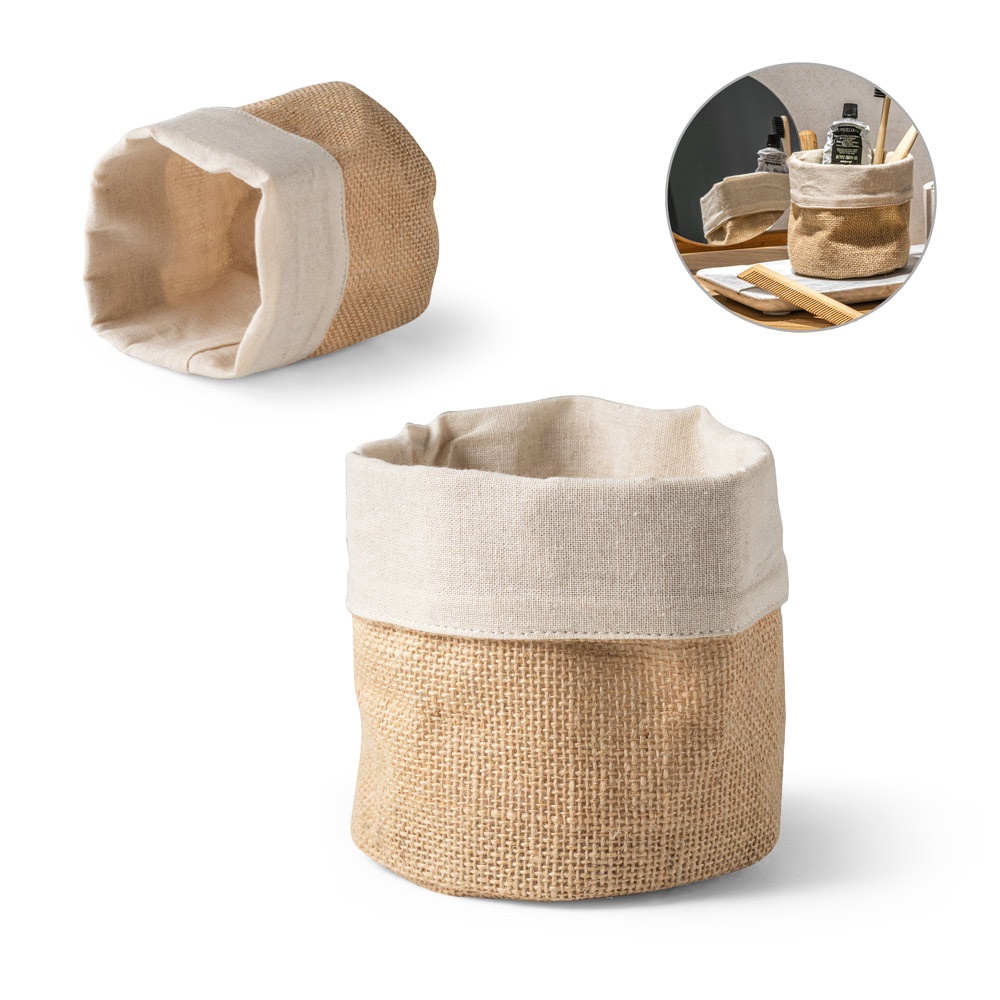 DUCASSE. Saco multiusos fabricado en yute (260 g/m²) y algodón (120 g/m²).