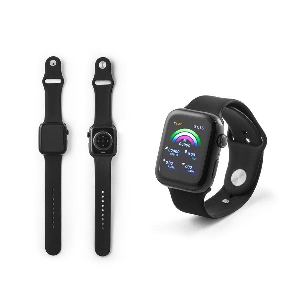 WILES. Reloj inteligente con pantalla de 1,85", resistencia al agua IPX4, batería con autonomía de 3 días y correa de silicona.