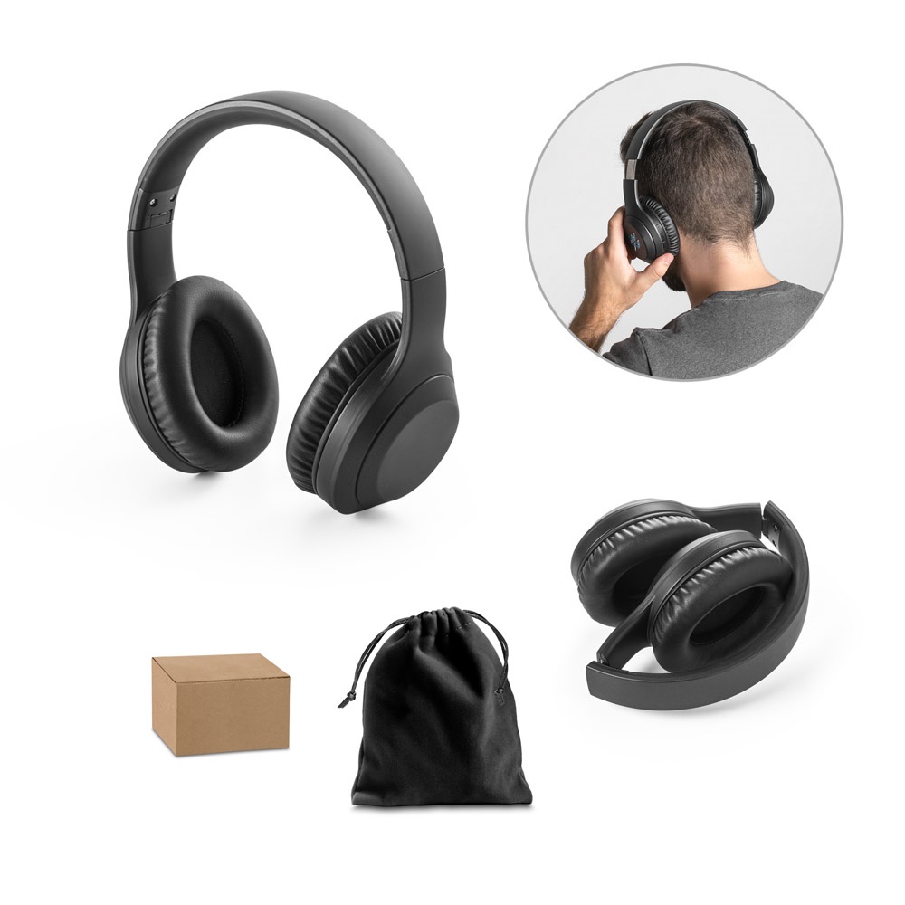 BETTENCOURT. Auriculares inalámbricos plegables con cancelación activa de ruido (ANC) y 15 horas de autonomía, fabricados con ABS reciclado (100 % rABS).