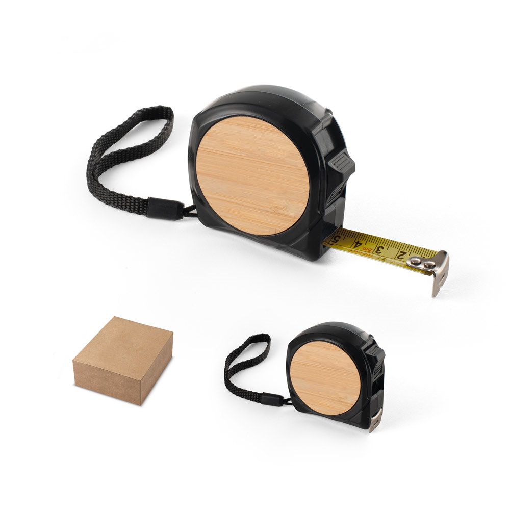 Cinta métrica ODENSE V. de 5 metros fabricada en ABS reciclado (100% rABS) y bambú.