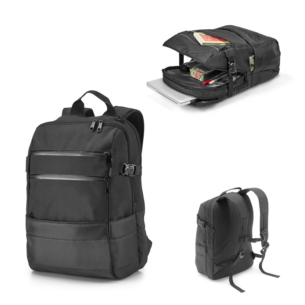 Mochila ZIPPERS BPACK. Mochila para portátil de 15'6" en poliéster 300D y jacquard 840D.