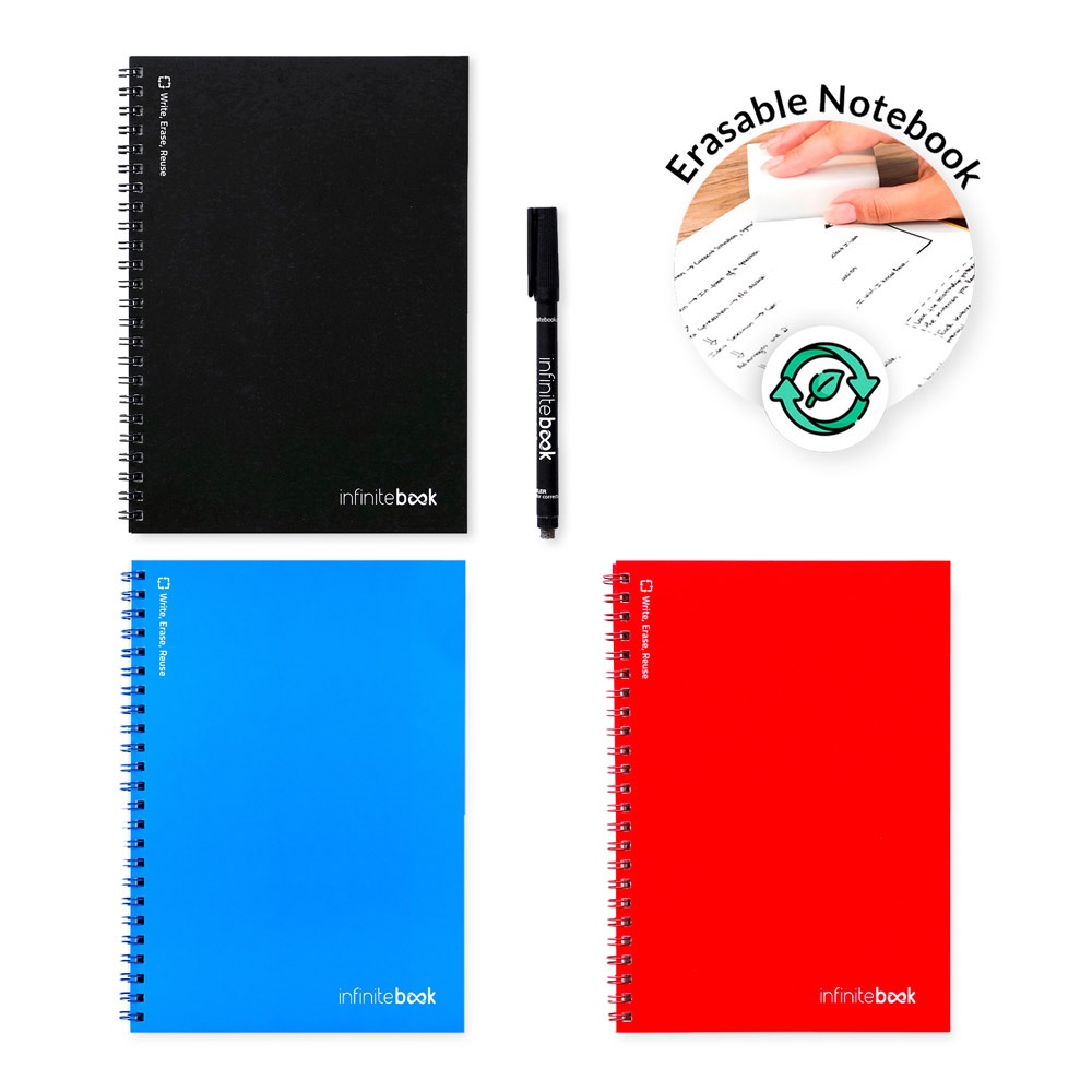 INFINITEBOOK PLAIN A5. Cuaderno Infinitebook con cubierta flexible y 15 páginas en blanco tipo pizarra.