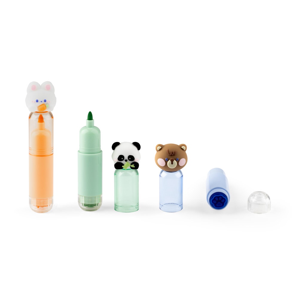 TROPICAL. Juego de 3 bolígrafos diseñados para niños en ABS.