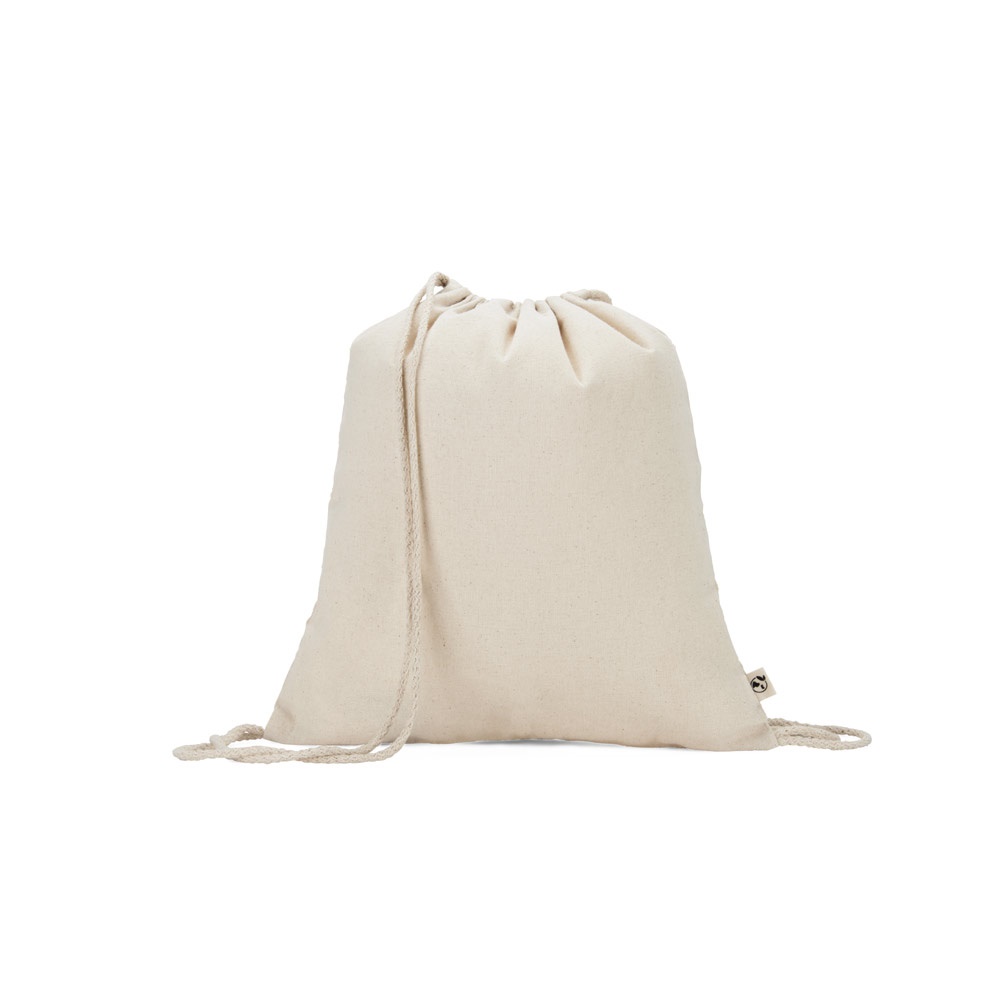 MAJORCA. Mochila con cordón ajustable, 100% algodón reciclado (180 g/m²).