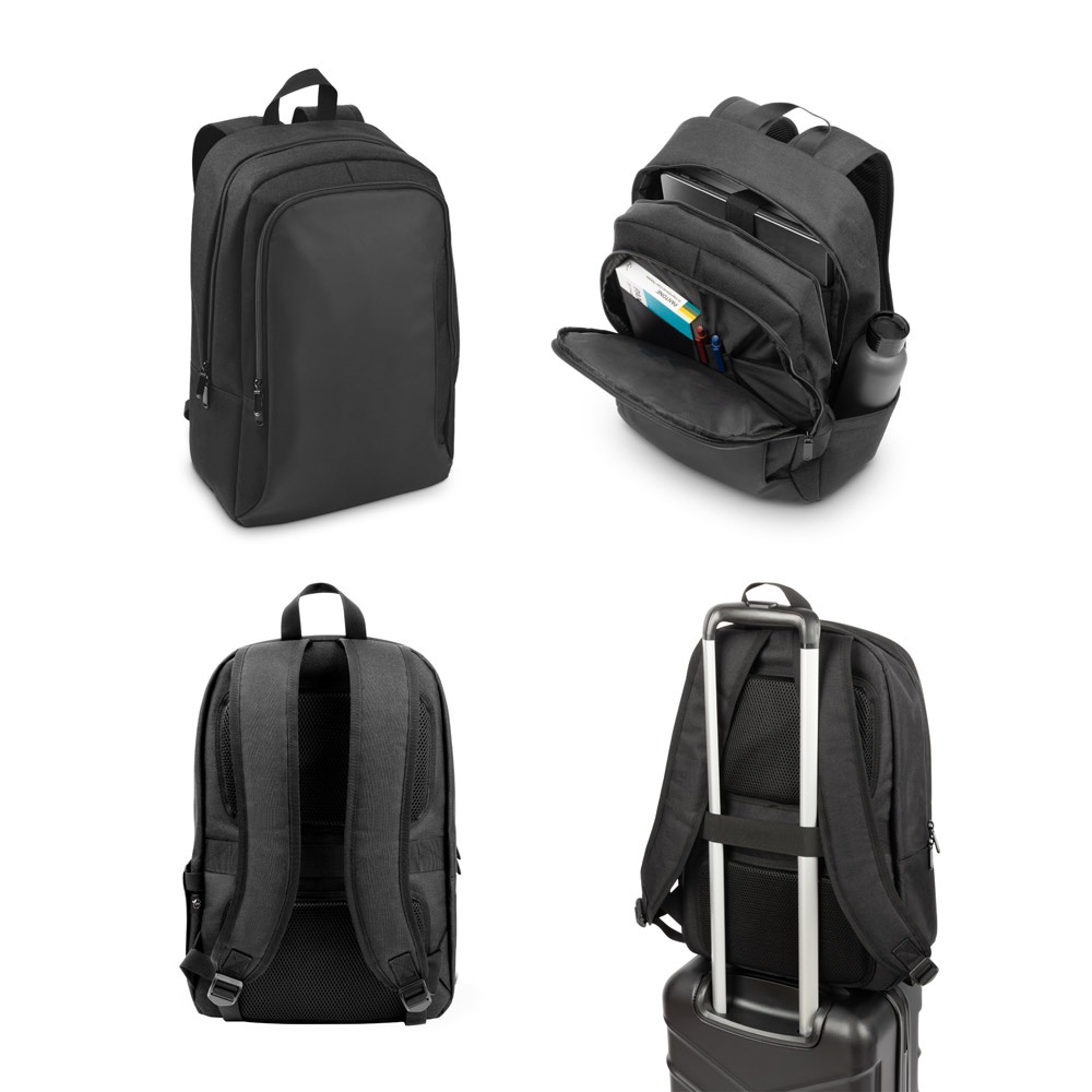 DRAMMEN. Mochila para portátil fabricada en poliéster reciclado de alta densidad 600D.