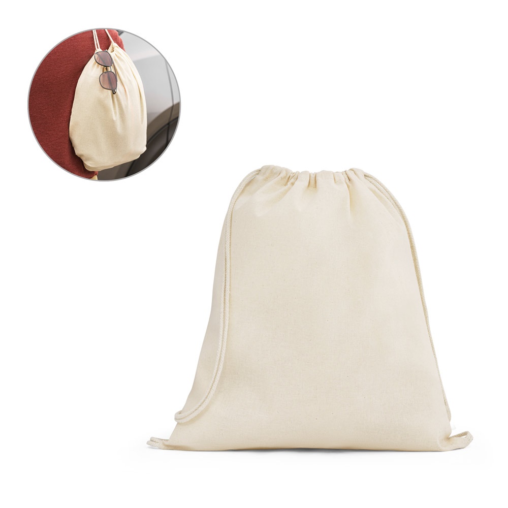 DAHAB. Bolsa con cordón 100% algodón (140 g/m²)