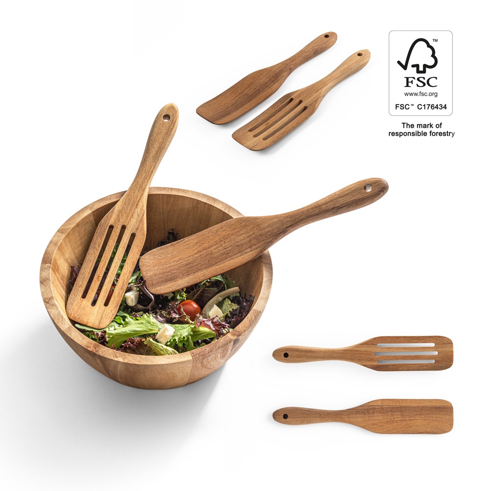 BATALI. Juego de dos cubiertos de madera de acacia.
