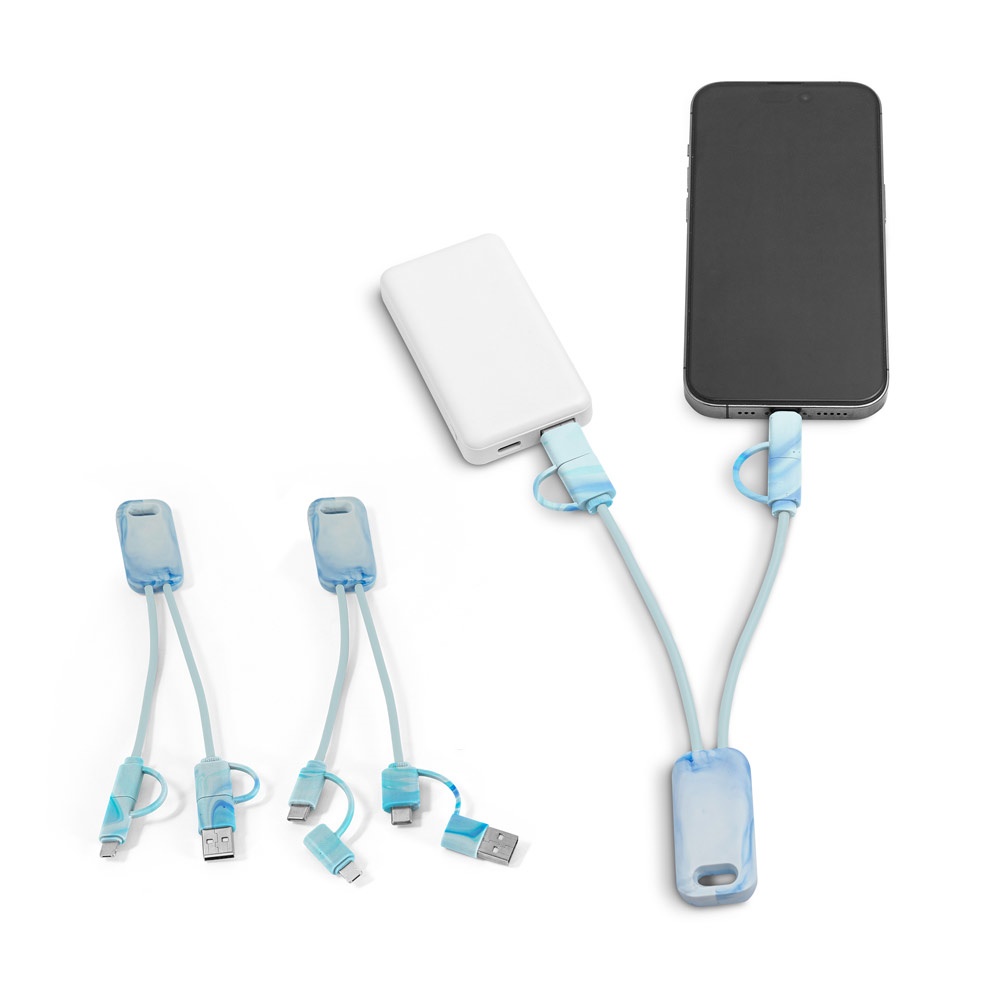 BERNERS. Cable USB ultrarrápido 6 en 1 fabricado con PET reciclado (100 % rPET).