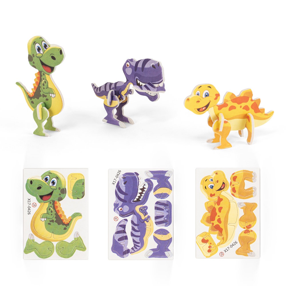 DINOSAURIO. Rompecabezas de papel 3D con forma de dinosaurio.