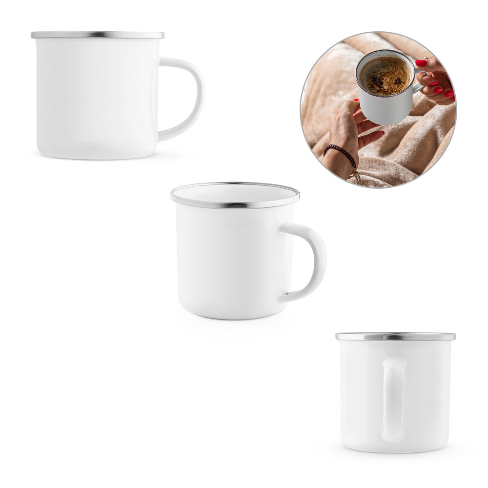 GOTZE SUB. Taza esmaltada ideal para sublimación, 350 ml.