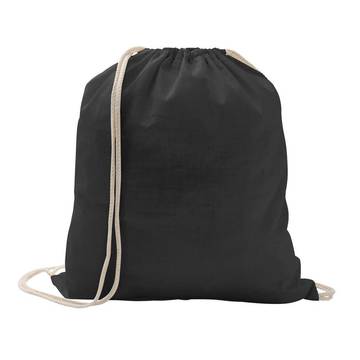 ILFORD. Mochila con cordón ajustable, 100% algodón (100 g/m²). - 103 - Negro