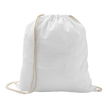 ILFORD. Mochila con cordón ajustable, 100% algodón (100 g/m²). - 106 - Blanco