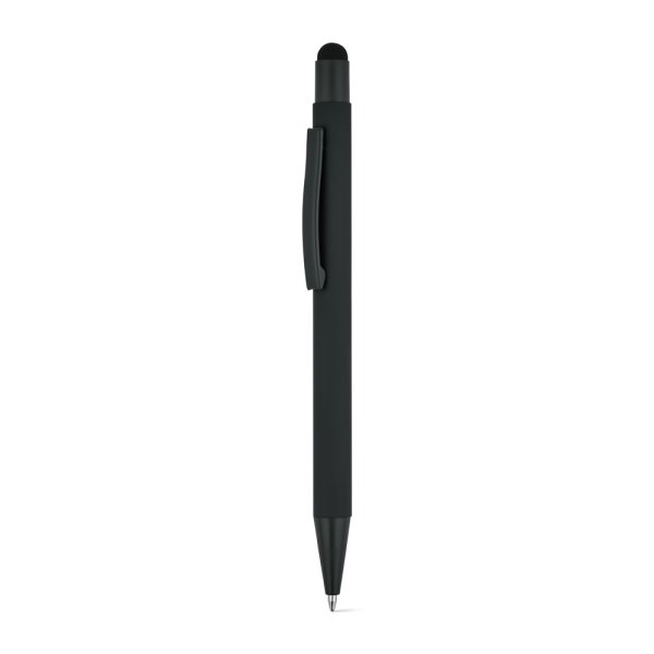 CLINT TOUCH. Bolígrafo de diseño moderno, fabricado en aluminio reciclado (100% rAL) con acabado engomado. - 103 - Negro