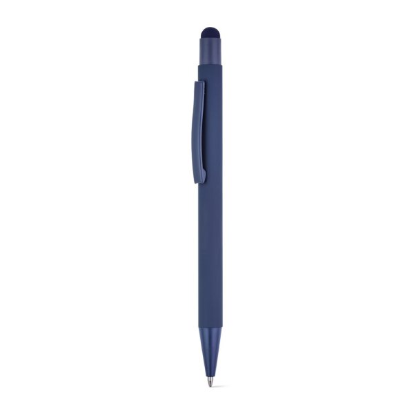 CLINT TOUCH. Bolígrafo de diseño moderno, fabricado en aluminio reciclado (100% rAL) con acabado engomado. - 104 - Azul