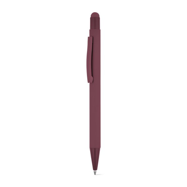 CLINT TOUCH. Bolígrafo de diseño moderno, fabricado en aluminio reciclado (100% rAL) con acabado engomado. - 115 - Burdeos