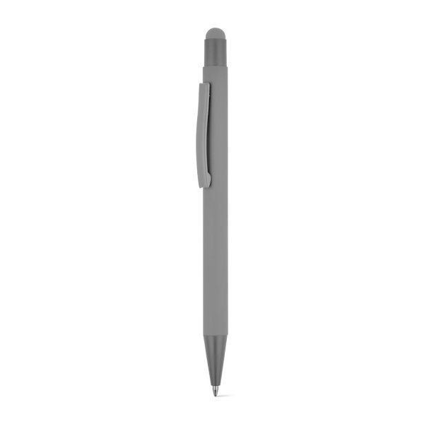 CLINT TOUCH. Bolígrafo de diseño moderno, fabricado en aluminio reciclado (100% rAL) con acabado engomado. - 113 - Gris