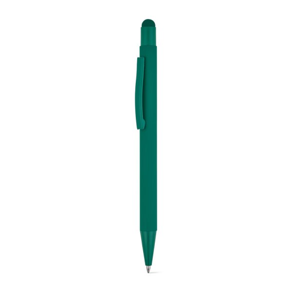 CLINT TOUCH. Bolígrafo de diseño moderno, fabricado en aluminio reciclado (100% rAL) con acabado engomado. - 129 - Verde oscuro