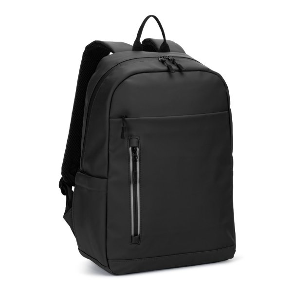 NOUMEA. Mochila para portátil de PU (16") con cremalleras resistentes al agua. - 103 - Negro