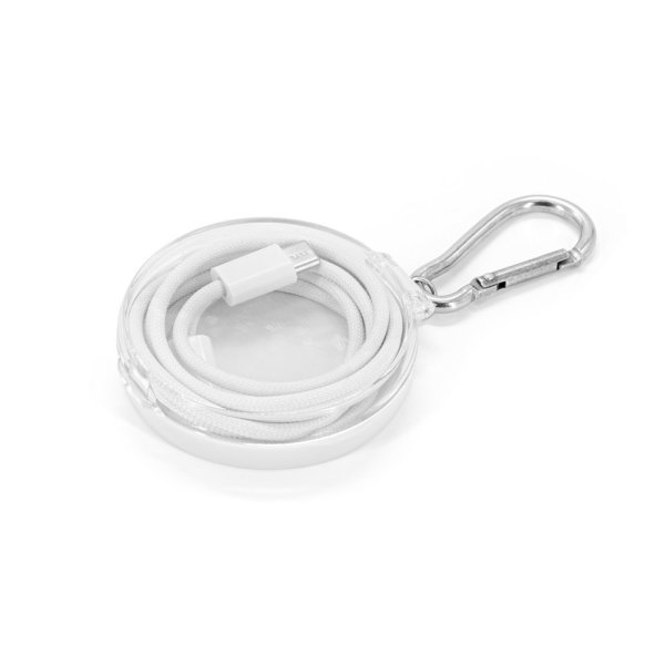 Cable USB-C a USB-C JEMISON (60 W) con cable trenzado de poliéster, fabricado en ABS, acero inoxidable, aluminio y poliéster. - 106 - Blanco