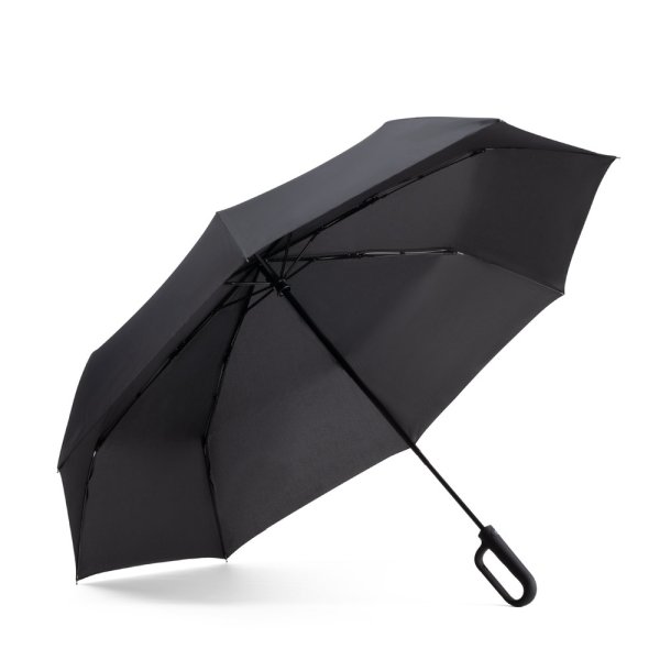 CAMILLE. Paraguas grande (68,5 cm) de pongee 190T. - 103 - Negro