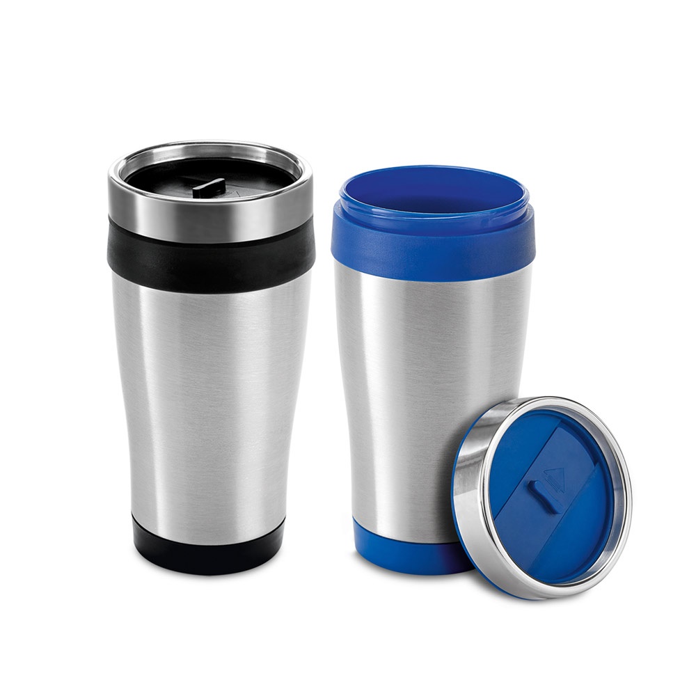 BATUM. Vaso de viaje de acero inoxidable y PP de 420 ml.
