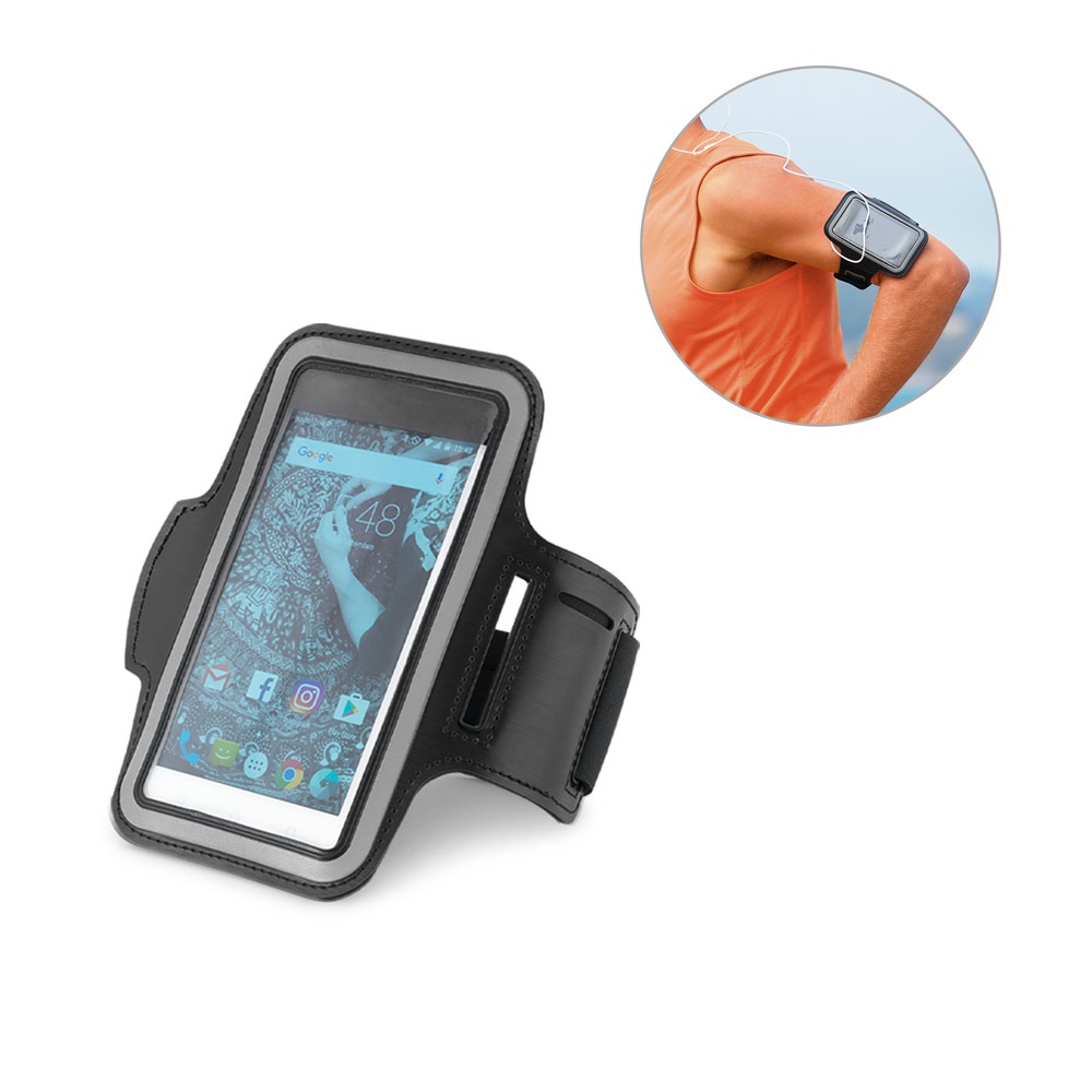 CÓMODO. Brazalete de PU y softshell para smartphones de 6,5". - CÓMODO. Brazalete de PU y softshell para smartphones de 6,5".