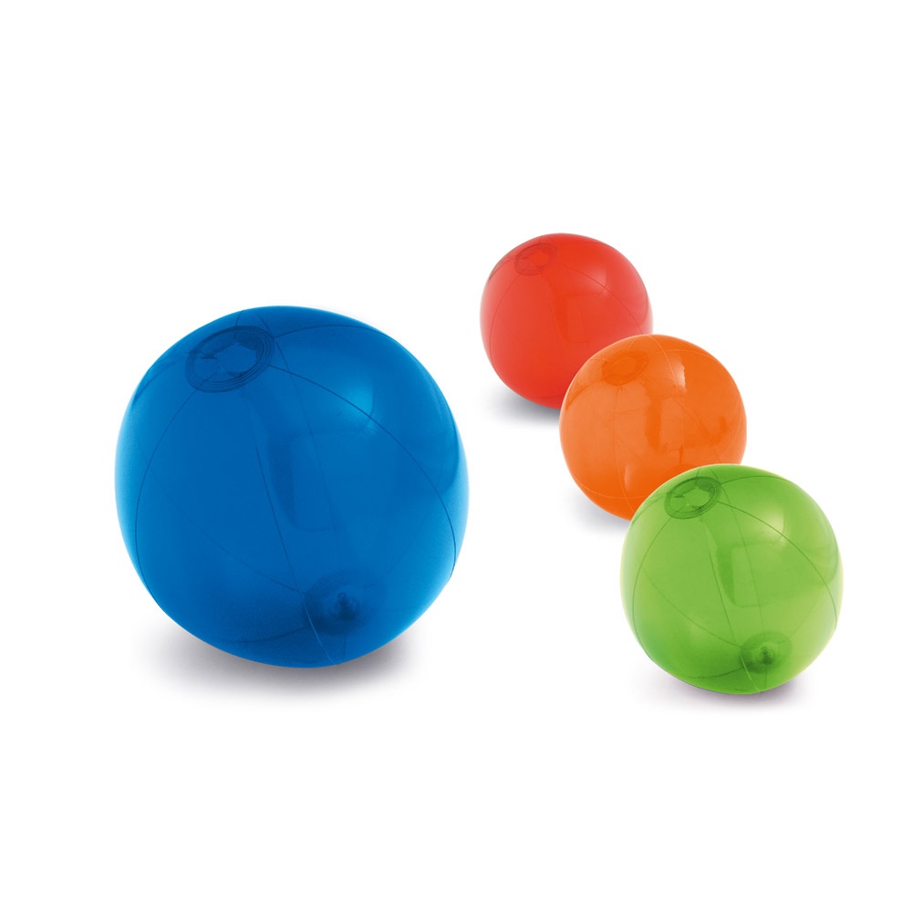 PECONIC. Pelota de playa hinchable de PVC translúcido.