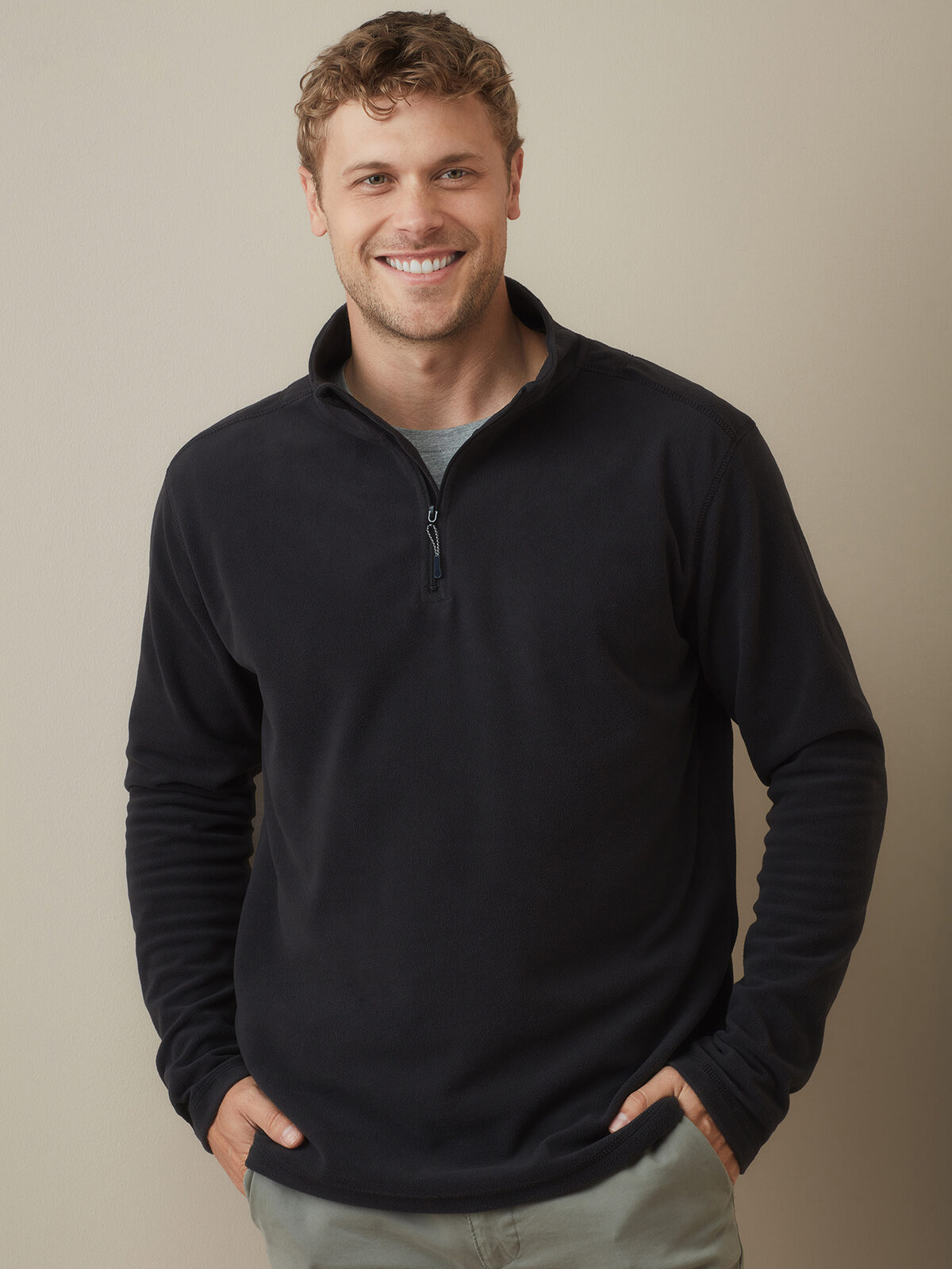 Sudadera clásica de forro polar con media cremallera