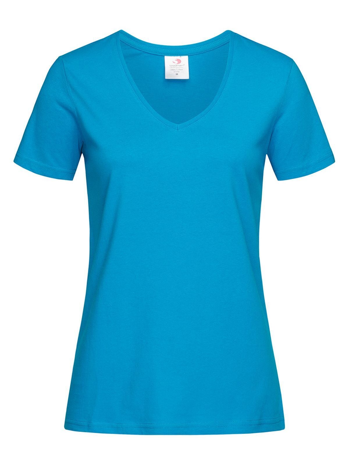 Camiseta clásica con cuello en V para mujer - OCB - Azul Océano