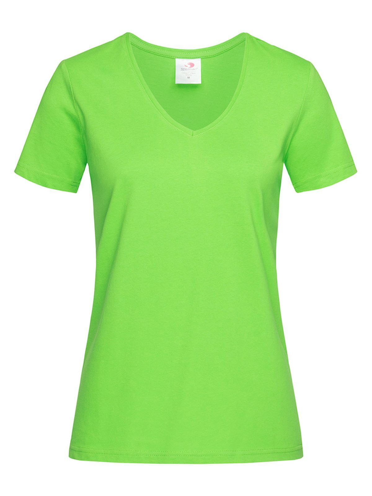 Camiseta clásica con cuello en V para mujer - kiwi