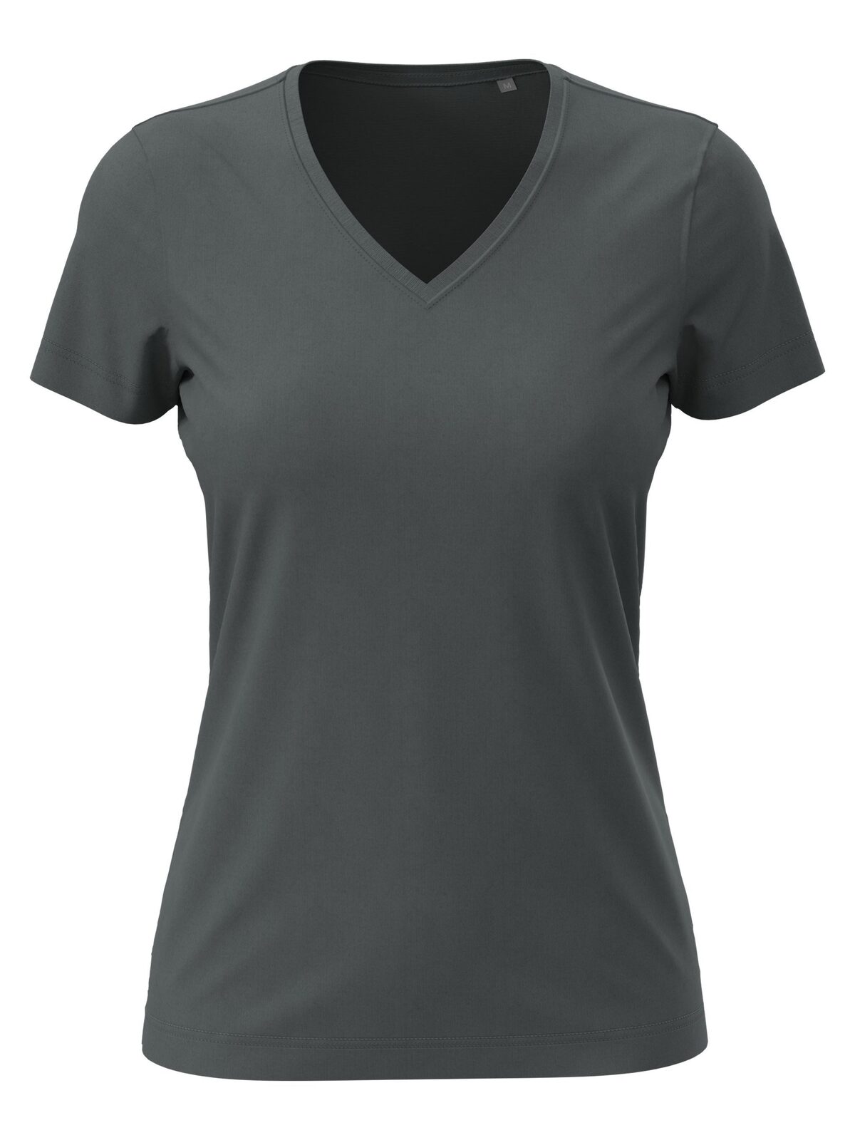Camiseta clásica con cuello en V para mujer - gris pizarra