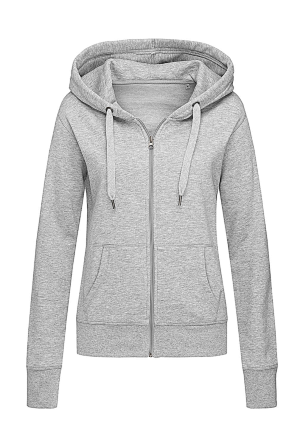 Sudadera con capucha y cremallera para mujer - brezo gris